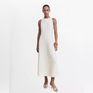 Mango Ecru Flared Midi Dress